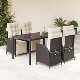  3-dijelni vrtni blagovaonski set s jastucima od poliratana crni | shoptok.hr