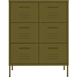 vidaXL Ladičar maslinasto zeleni 80 x 35 x 101,5 cm čelični | shoptok.hr
