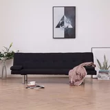  Kauč na razvlačenje od poliestera s 2 jastuka crni