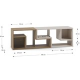 Marckeric Bijela/u prirodnoj boji kutna TV komoda u dekoru hrasta 145x45x35 cm Glina – | shoptok.hr