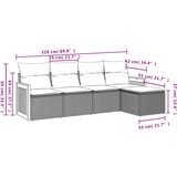  5-dijelni vrtni set sofa s jastucima bež od poliratana | shoptok.hr