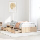 vidaXL Posteljni okvir brez vzmetnice 75x190 cm trdna borovina | Shoptok.si