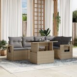 vidaXL 6-dijelni set vrtnih sofa s jastucima bež od poliratana | shoptok.hr