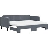  Dnevni krevet na razvlačenje tamnosivi 90 x 200 cm baršunasti | shoptok.hr