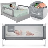 Nukido zaštitna ograda za krevet, sigurnosna vrata, brava, 160 cm, NK-227, siva | shoptok.hr