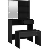  Set toaletnog stolića LED crni od konstruiranog drva | shoptok.hr