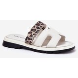 VINCEZA Ladies Leather Sandals With Velcro Leopard | Shoptok.si
