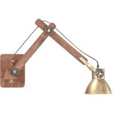 vidaXL Stenska industrijska svetilka medeninasta okrogla E27 | Shoptok.si