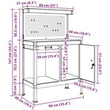  Delovne klopi s predalom Črna 81 x 41 x 145 cm Konstruiran les, (5000110597) Slike