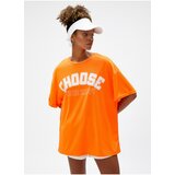 Koton Crew Neck Plain Orange Women's T-shirt 3sak10029nk Cene