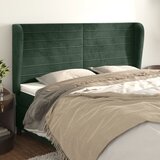  The Living Store Vzglavje z ušesi temno zeleno 203x23x118/128 cm žamet - Vzglavje, (21500348) | Shoptok.si
