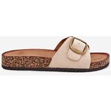 Boto Women's sandals with buckle on cork platform beige Zavira | Shoptok.si