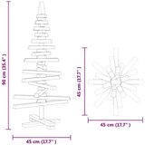 vidaXL Leseno božično drevo z stojalom Rjava 90 cm Trdna borovina | Shoptok.si