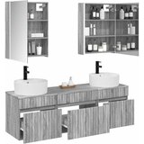  Set ormarića za kupaonicu 5 kom. Siva Sonoma Konstruirano drvo | shoptok.hr