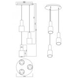  Trio - Luster na sajli WAILER 3xGU10/5W/230V siva | Eponuda.com