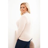 Kesi Włoski Plus Size women's sweater in classic cut viscose beige | shoptok.hr