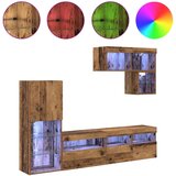 TV stenske enote z LED lučmi 6 pcs Star les Konstruiran les, (5000112859) | Shoptok.si
