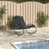 Maison Chic Ležalnik - Sončna ležalnik z vzglavnikom jeklo in tekstil črn, (22043324) | Shoptok.si