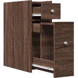  Ozka kopalniška kredenca s kolesi rjavi hrast inženirski les, (21669884) | Shoptok.si
