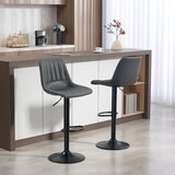  Set od 2 barske stolice u retro stilu s osloncem za noge podesiva visina 43 cm x 49 5 cm x 111 cm | shoptok.hr