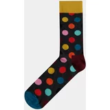 Happy Socks Tmavě šedé pánské puntíkované ponožky Big Dot