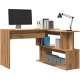 vidaXL Kotna pisalna miza artisan hrast 200,5x50x76 cm inženirski les, (21814703) | Shoptok.si