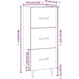  Komoda siva boja betona 34,5x34x90 cm od konstruiranog drva | shoptok.hr