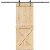 vidaXL Drsna vrata s kompletom vodil 85x210 cm trdna borovina | Shoptok.si
