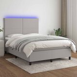  Krevet box spring s madracem LED svjetlosivi 140x200 cm tkanina | shoptok.hr