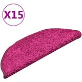  Prostirke za stepenice 15 kom 56x17x3 cm ružičaste poluokrugle | shoptok.hr