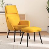 The Living Store Stol za sproščanje s stolčkom gorčično rumeno blago - Stol Za Sproščanje S Stolčkom, (21485286) Cene