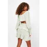 Trendyol Ecru Flower Patterned Ruffle Detailed Bottom-Top Set | Shoptok.si