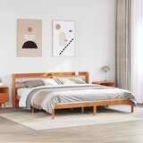 vidaXL Okvir kreveta s uzglavljem voštano smeđi 180x200 cm od borovine | shoptok.hr