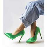 Gemre Silje green satin stilettos | Shoptok.si