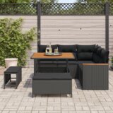 8 komada set vrtnih sofa s jastucima crni poli ratan akacija | shoptok.hr