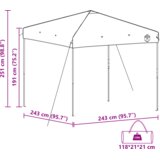 vidaXL šator s nadstrešnicom zelena 250 x 250 x 227 / 236 / 245 cm | shoptok.hr