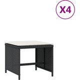 Maison Chic Vrtni stolčki - Vrtni stoli z blazinami 4 kosi črni 41x41x36 cm poli ratan JS1121, (21878108) Cene