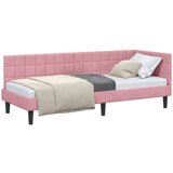  Kutni okvir kreveta s uzglavljem Ružičasta 80 x 200 cm Baršun | shoptok.hr