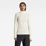 G-star Top - Rib mock slim l\s wmn white | shoptok.hr