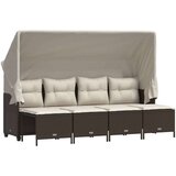  5-dijelni set vrtnih sofa s jastucima poliratan smeđi | shoptok.hr