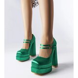 Gemre Green high block heel pumps Gabriel | Shoptok.si
