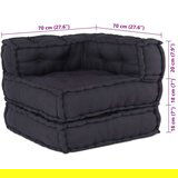  Modularni Poufovi 2 kom Antracit Tkanina | shoptok.hr