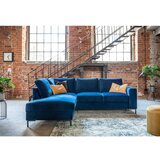 Miuform Temno modra žametna raztegljiva kotna sedežna garnitura (levi kot) Lofty Lilly – | Shoptok.si