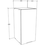 MID.YOU Kuhinjska Zgornja Omarica Fasola, Bela, Antracit, Š 30cm | Shoptok.si