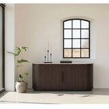 Unique Furniture Komoda s keramično ploščo z drsnimi vrati v temni naravni barvi 165x76x45 cm Enna – | Shoptok.si