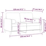  Dvosjed s ukrasnim jastucima svjetlosivi 120 cm baršunasti | Eponuda.com
