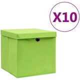  Kutije za pohranu s poklopcima 10 kom 28 x 28 x 28 cm zelene | shoptok.hr