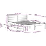  Okvir kreveta bez madraca 150 x 200 cm od masivne borovine | shoptok.hr