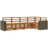 VidaXL Kotna sedežna garnitura 5 pcs Naravna Masiven les akacije, (5000283664) Slike