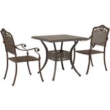  3-delni vrtni bistro set iz bronastega lita aluminija, (22015565) | Shoptok.si